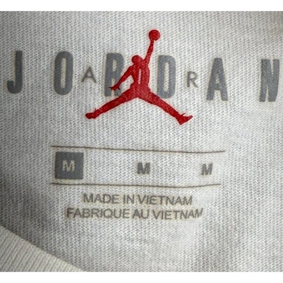 Jordan Jumpman Classics Shirt Mens Medium White Nike Air Long Sleeve Spellout - Picture 3 of 15